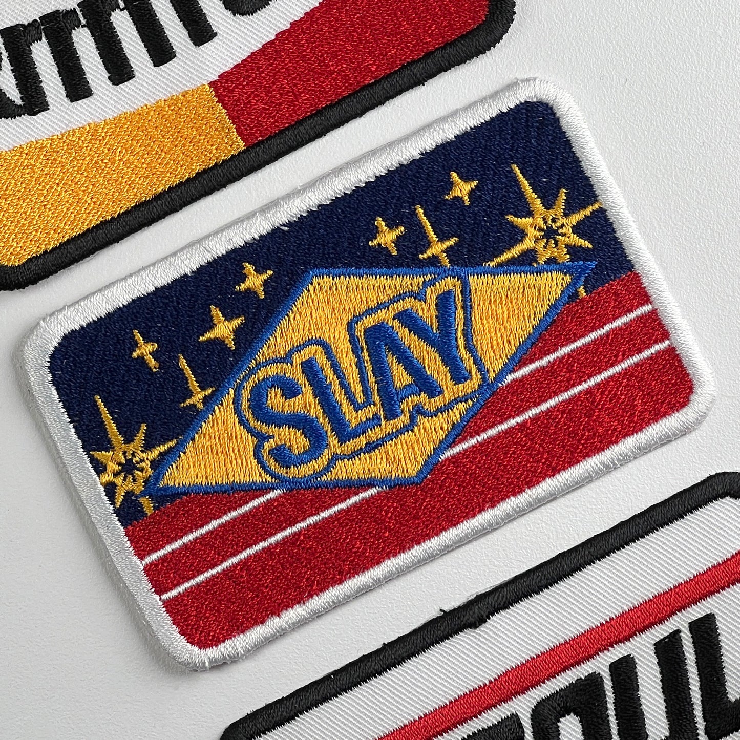 Rumi's SLAY Embroidered Patch K-Pop Demon Hunters-Inspired 3.5" x 2.25" Iron-On Patch
