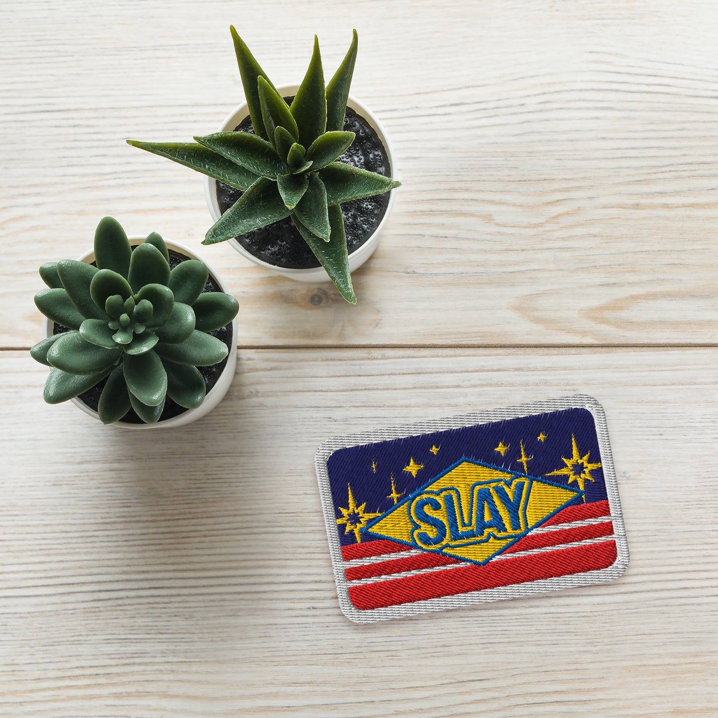 Rumi's SLAY Embroidered Patch K-Pop Demon Hunters-Inspired 3.5" x 2.25" Iron-On Patch