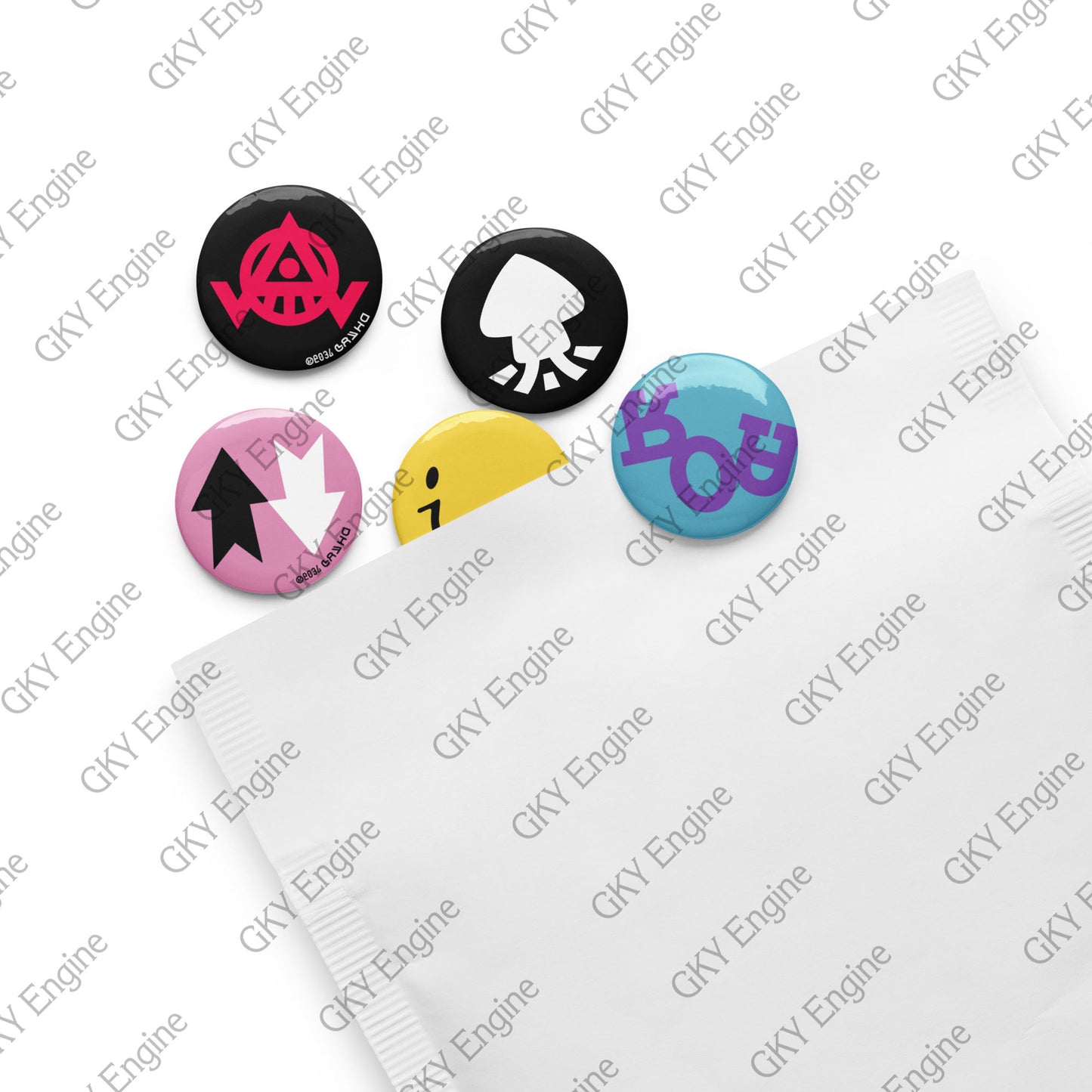 Splatsville Small Pin Set A: 5pc Cosplay Gamer Can Badges (1.25 inch)