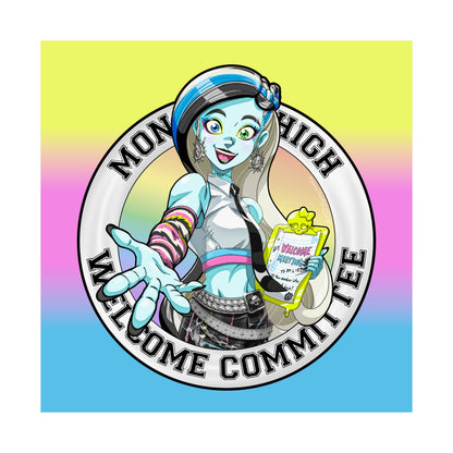 Franken-Monster Welcome Committee Art Print | Pastel Goth Wall Art | Cute Creepy Decor | Square Aesthetic Print