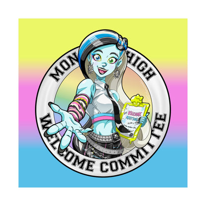 Franken-Monster Welcome Committee Art Print | Pastel Goth Wall Art | Cute Creepy Decor | Square Aesthetic Print