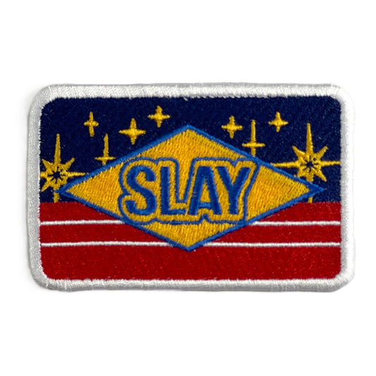Rumi's SLAY Embroidered Patch K-Pop Demon Hunters-Inspired 3.5" x 2.25" Iron-On Patch