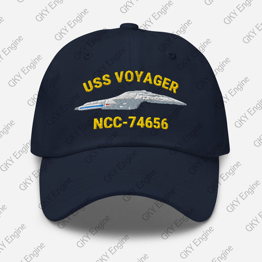 USS Voyager NCC-74656 Dad Hat - Embroidered Ship Hat