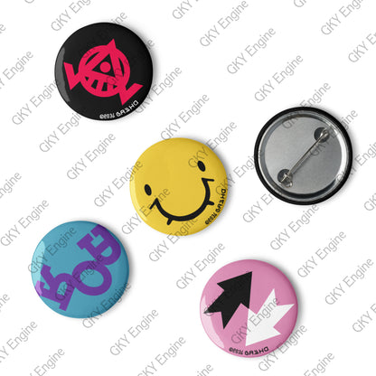 Splatsville Small Pin Set A: 5pc Cosplay Gamer Can Badges (1.25 inch)