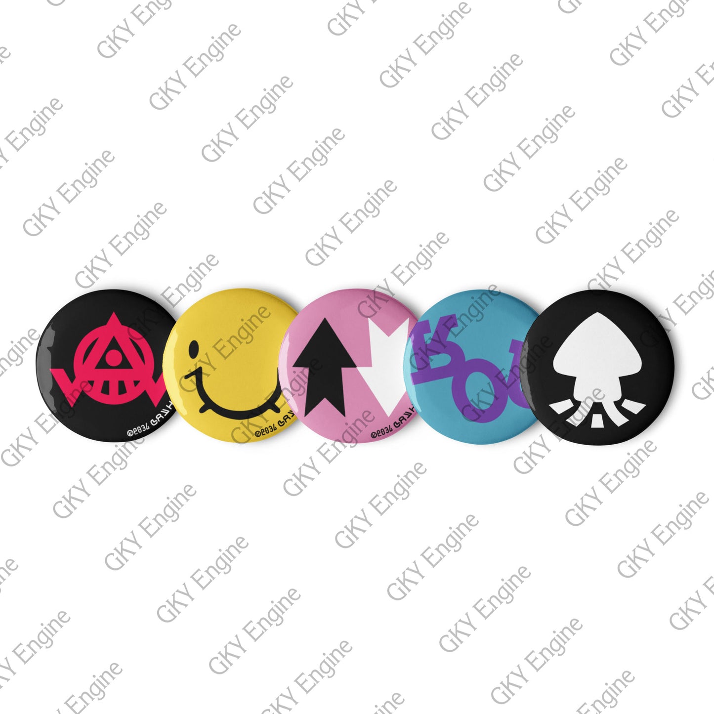 Splatsville Small Pin Set A: 5pc Cosplay Gamer Can Badges (1.25 inch)
