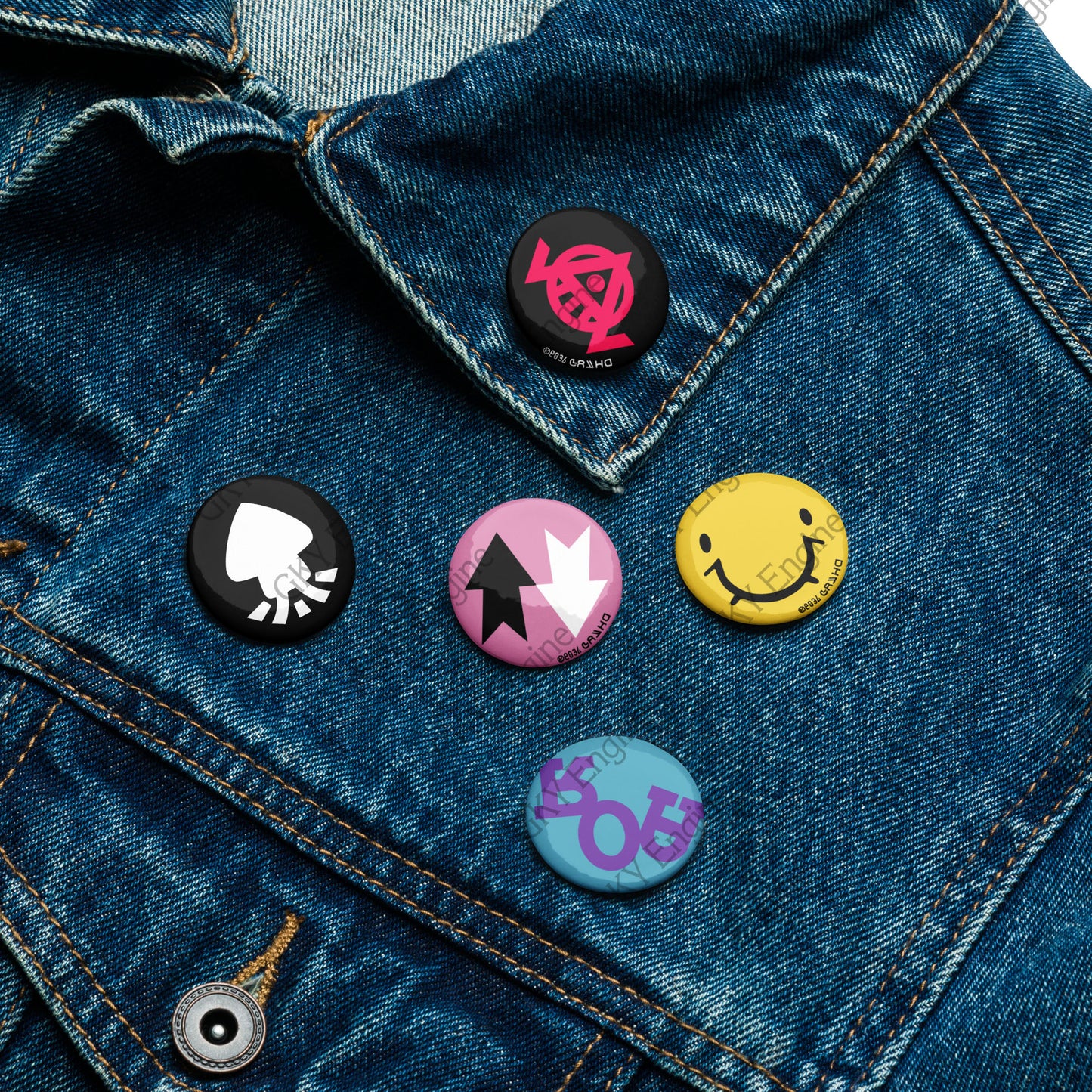 Splatsville Small Pin Set A: 5pc Cosplay Gamer Can Badges (1.25 inch)