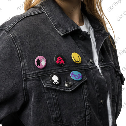 Splatsville Small Pin Set A: 5pc Cosplay Gamer Can Badges (1.25 inch)