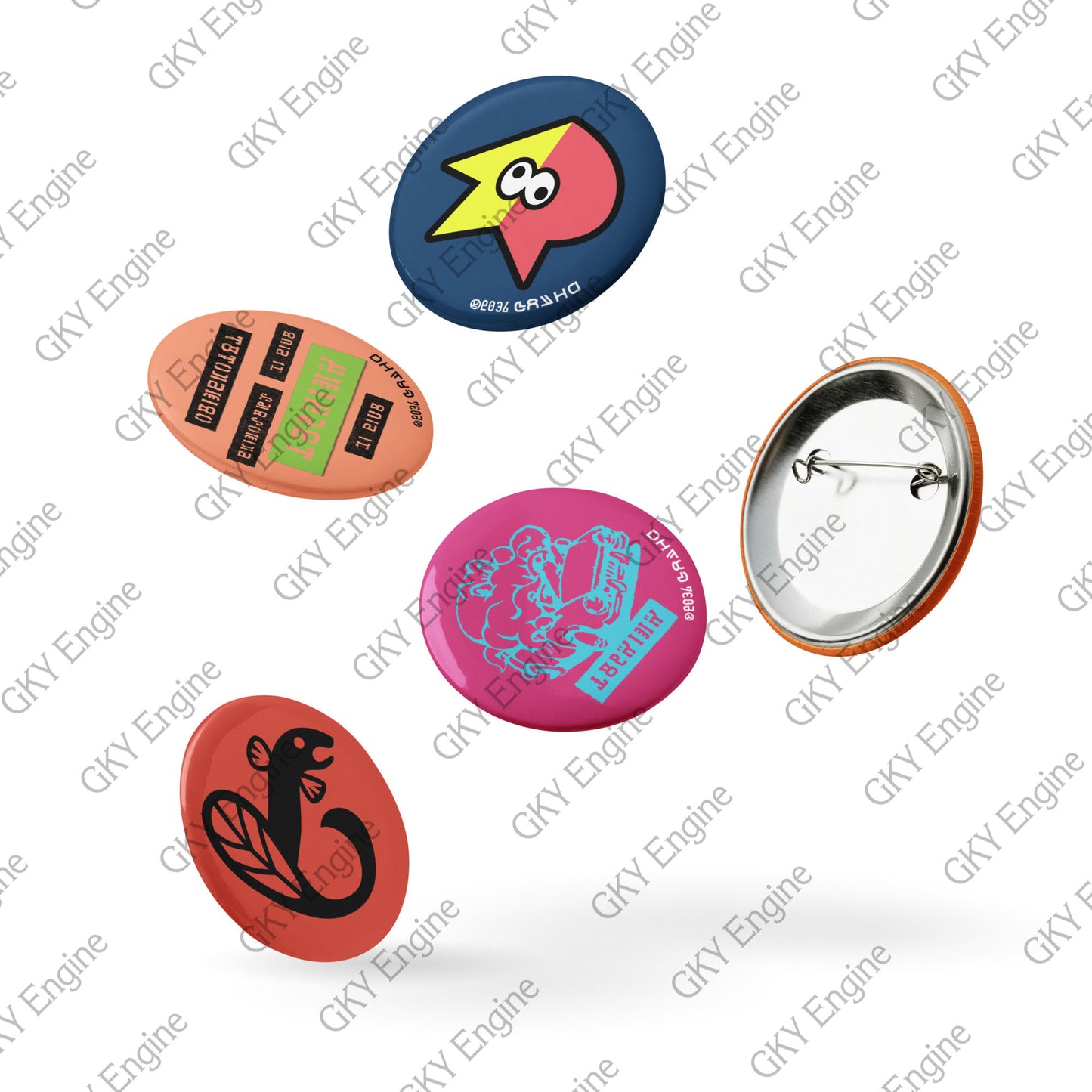 Splatsville Large Pin Set A: 5pc Cosplay Gamer Can Badges (2.25 inch)