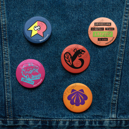 Splatsville Large Pin Set A: 5pc Cosplay Gamer Can Badges (2.25 inch)