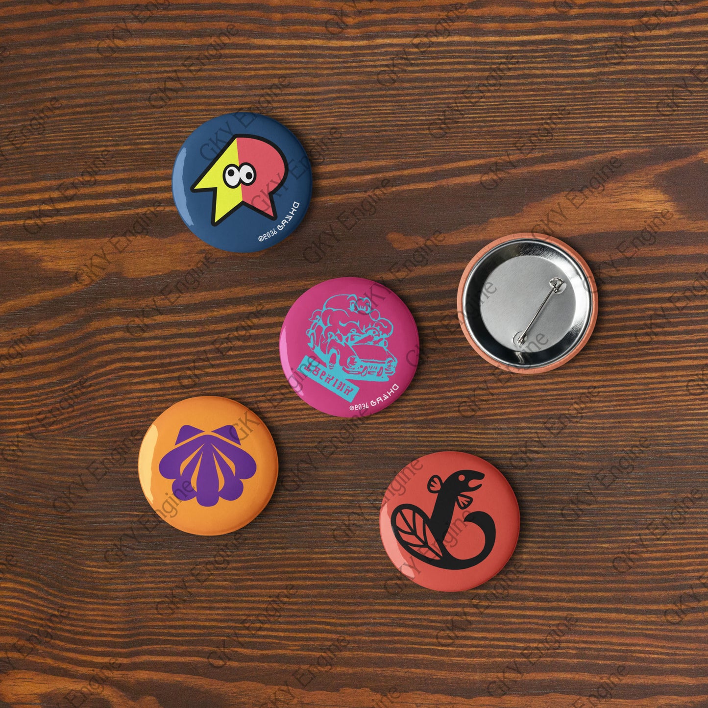 Splatsville Large Pin Set A: 5pc Cosplay Gamer Can Badges (2.25 inch)