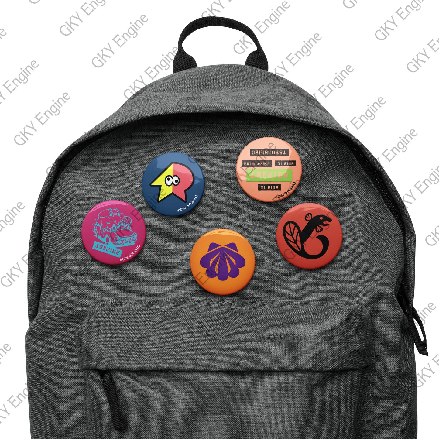 Splatsville Large Pin Set A: 5pc Cosplay Gamer Can Badges (2.25 inch)