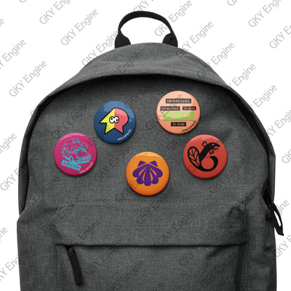 Splatsville Large Pin Set A: 5pc Cosplay Gamer Can Badges (2.25 inch)